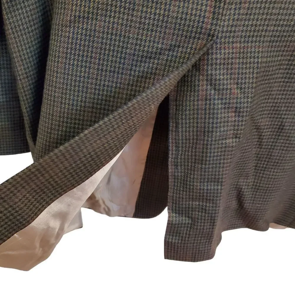 Ralph Lauren LRL Brown Houndstooth‎ wool Mens Blazer Jacket Sports Coat Size 42L